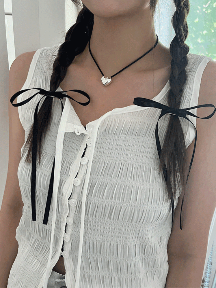 새틴 미니 리본 머리끈 앤 헤어핀 (6color/2type)